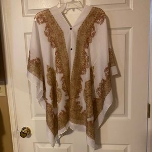 Sarong scarf top paisley print with buttons